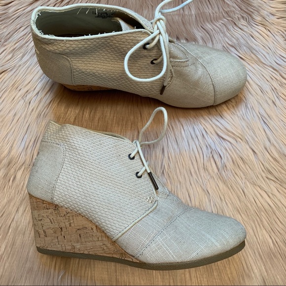 cork wedge booties